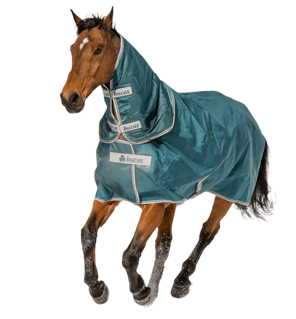 Schützen Sie Ihr Pferd mit Bucas Atlantic Turnout Combi Neck: Wasserdicht & atmungsaktiv für optimalen Komfort! Halten Sie die Decke frisch - jetzt kaufen! 🐴