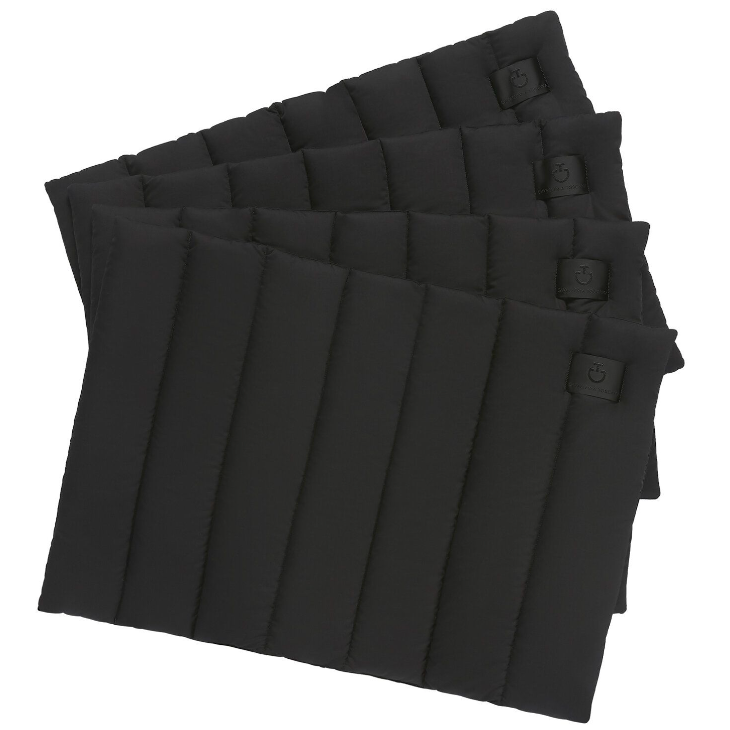 CAVALLERIA TOSCANA 4er Set Bandagierunterlagen aus Baumwolle in schwarz.