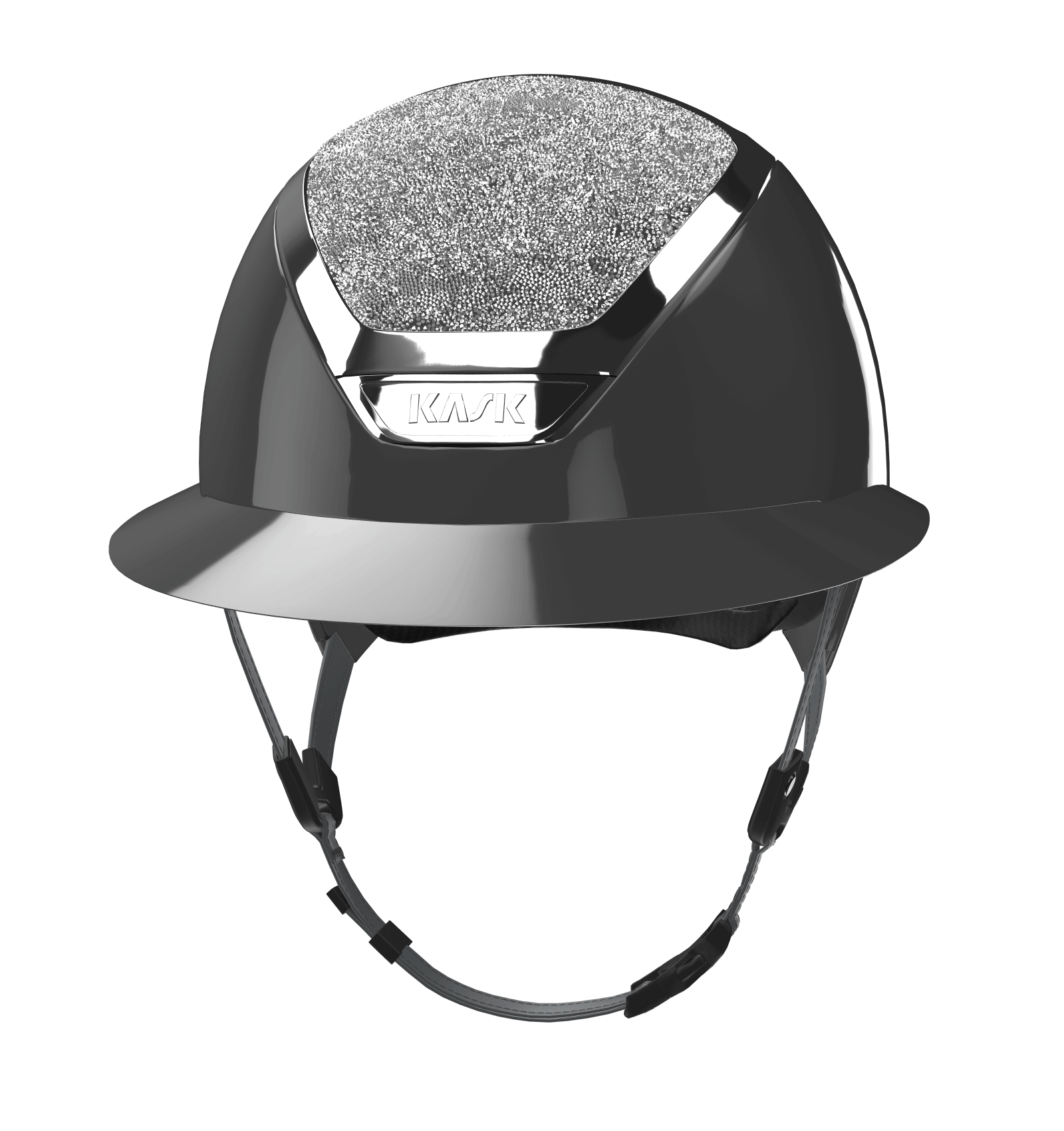 This riding helmet is an absolute must-have for all modern horse lovers. It is made of high-quality, robust plastic and decorated with beautiful, real Swarovski crystals. The helmet is in anthracite and has a chin strap in black.