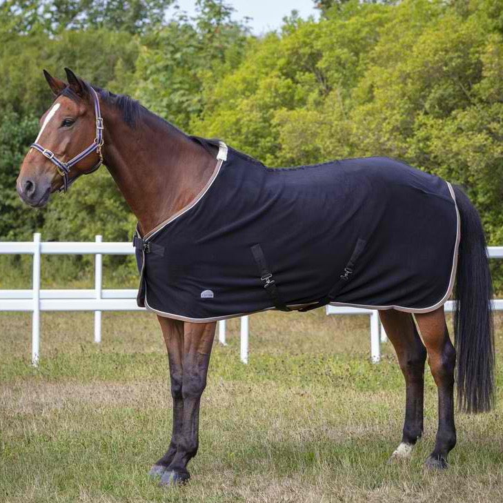 POLYFUN BLACK POLARFLEECE horse blanket stable blanket 