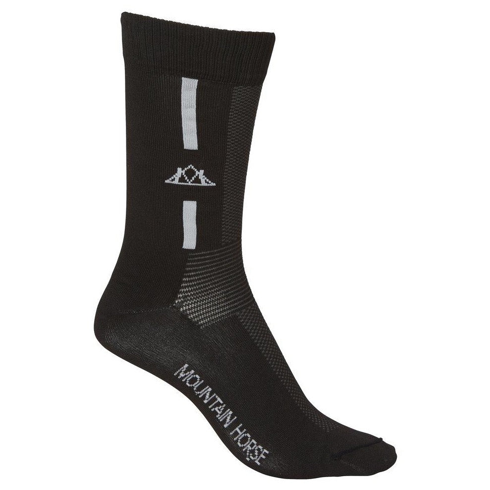 Keep your feet dry with this functional dryarn midcalf riding sock. Supreme function and comfort.